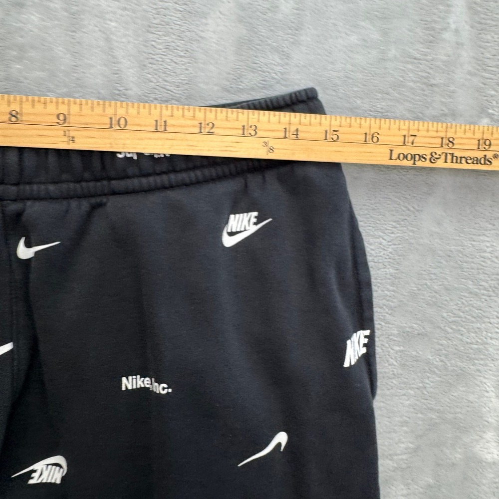 Nike Sweatpants Men Large Black All Over Print Logo Fleece FB7437-011 Jogger - Picture 7 of 13